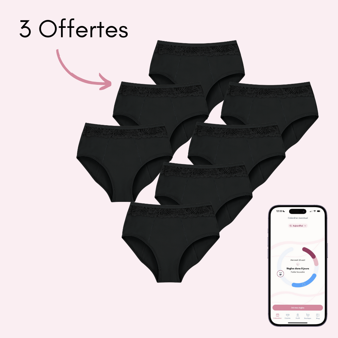 Culotte Menstruelle Clémence (taille haute) Nouveauté