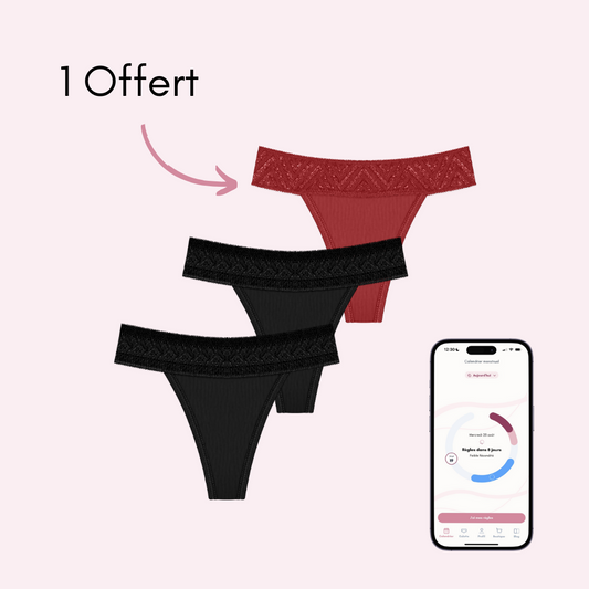 Pack Tanga : 2 Laura  + 1 Marine rouge Offert